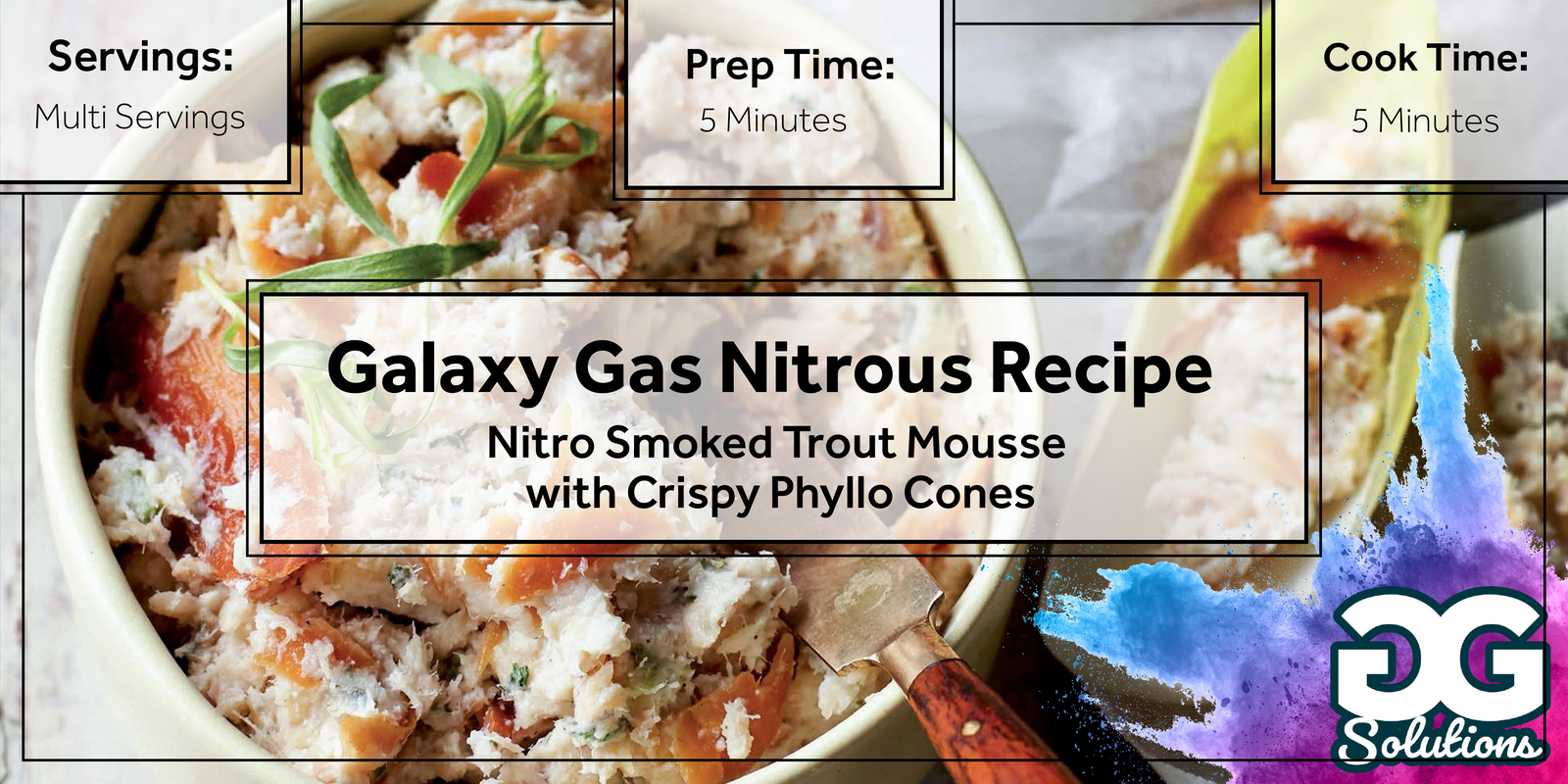 Galaxy Gas Whipped Cream Dispenser – Nitro Smoked Trout Mousse with Crispy Phyllo Cones