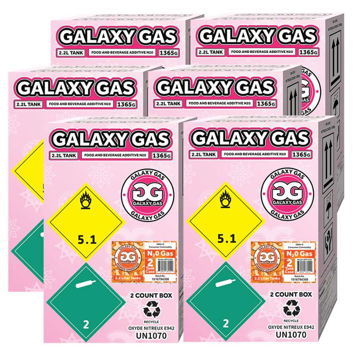 Galaxy Gas 2.2L 1,365g N2O Tank Mango Smoothie 6 boxes