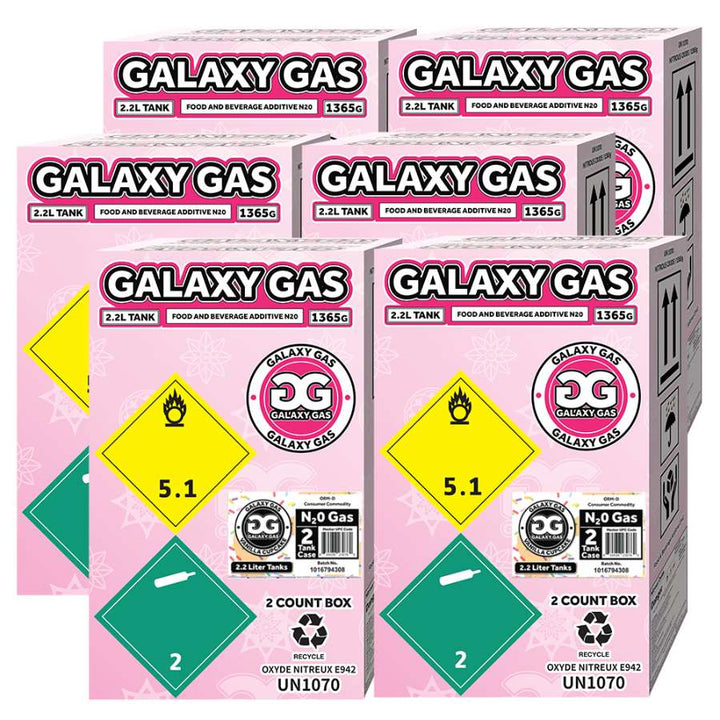 Galaxy Gas 2.2L 1,365g N2O Tank Vanilla Cupcake 6 boxes