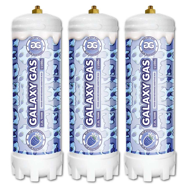 Galaxy Gas 2.2L 1,365g N2O Tank Blue Raspberry cans