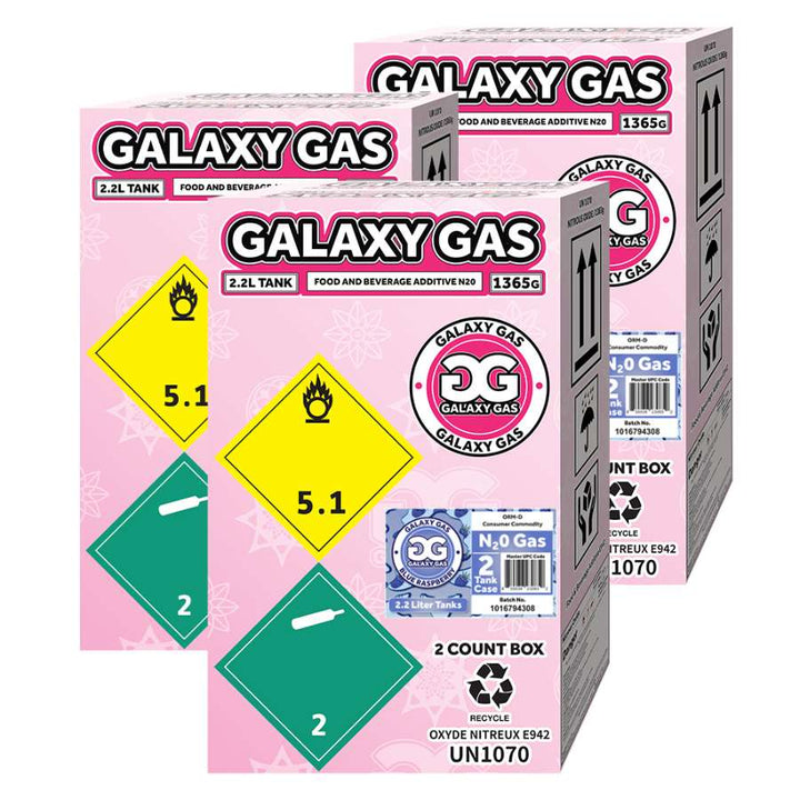 Galaxy Gas 2.2L 1,365g N2O Tank Blue Raspberry boxes