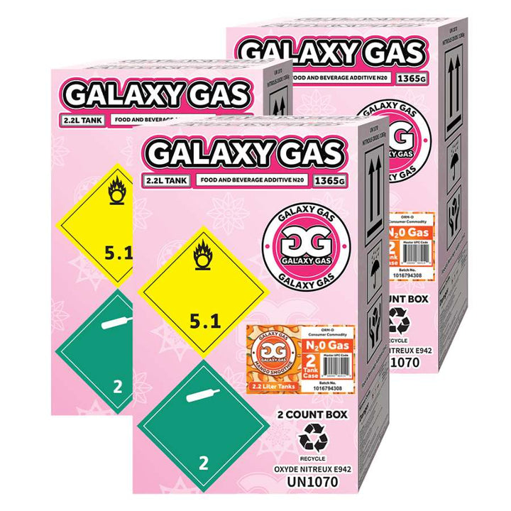 Galaxy Gas 2.2L 1,365g N2O Tank Mango Smoothie boxes