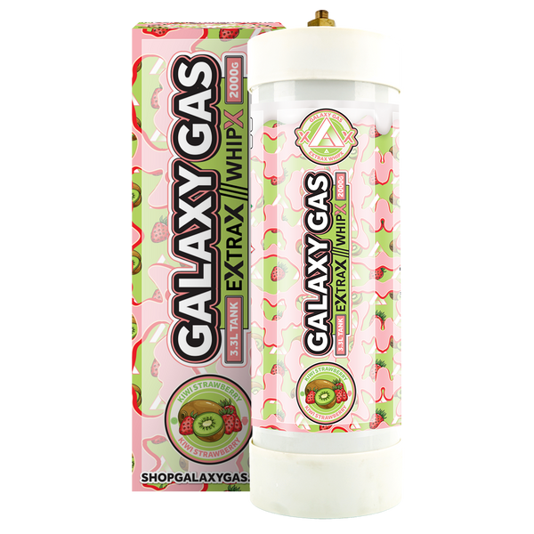 Galaxy Gas X WhipX 3.3L Nitrous Oxide N2O 2,000g Tank - Kiwi Strawberry
