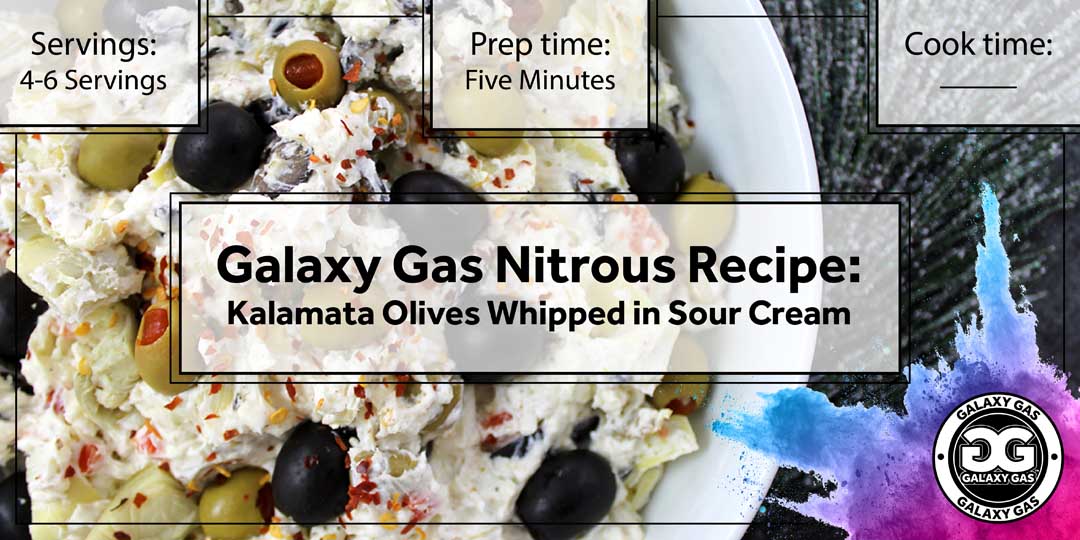 Galaxy Gas Nitrous Recipe: Kalamata Olives Whipped in Sour Cream