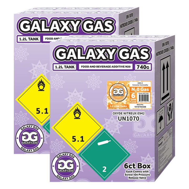 Galaxy Gas XL 1.2L 740g N2O Tank - Orange Creamsicle 2 box
