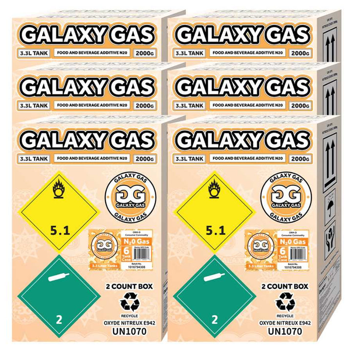 Galaxy Gas Infusion 3.3L Nitrous Oxide N2O 2,000g Tank - Orange Creamsicle 6 boxes