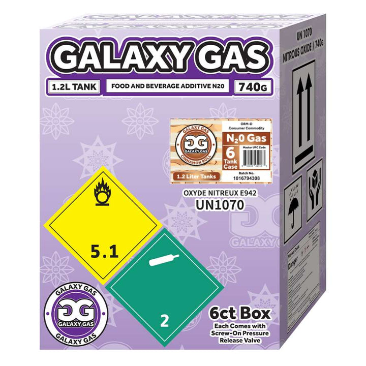 Galaxy Gas XL 1.2L 740g N2O Tank - Cinnamon Roll box