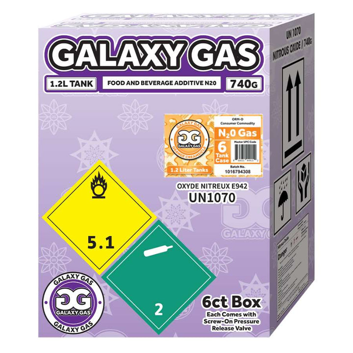 Galaxy Gas XL 1.2L 740g N2O Tank - Orange Creamsicle box