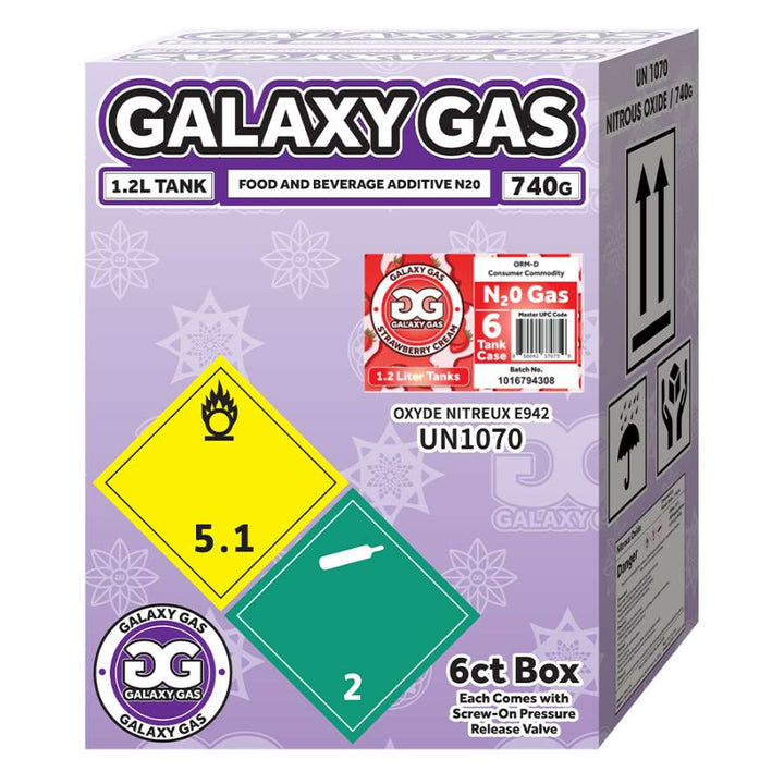Galaxy Gas XL 1.2L 700g N2O Tank - Strawberry Cream box