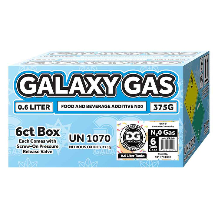 Galaxy Gas 0.6L N2O 375g Tank Vanilla Cupcake box