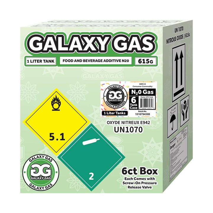 Galaxy Gas XL 1L 615g N2O Tank - Vanilla Cupcake 6ct box