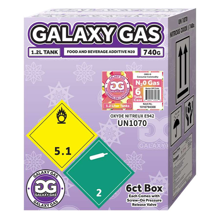 Galaxy Gas XL 1.2L 700g N2O Tank - Watermelon Lemonade box