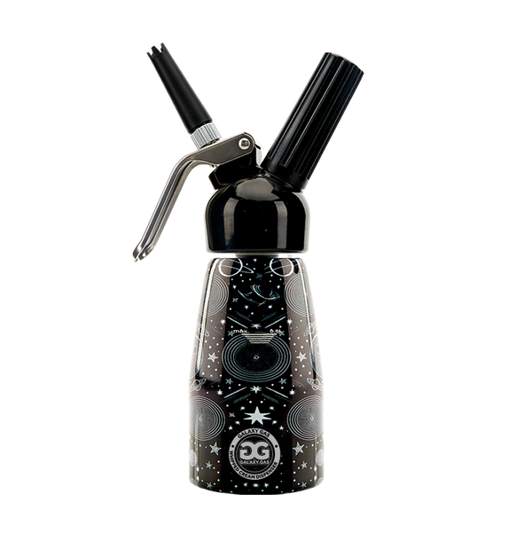 Galaxy Gas Whipped Cream Dispenser Half Pint - Plastic Head / Aluminum Body- Black Color