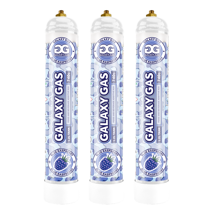 Galaxy Gas XL 1.2L 740g N2O Tank - Blue Raspberry 3 cans