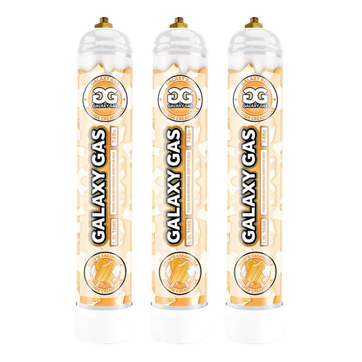 Galaxy Gas XL 1.2L 740g N2O Tank - Orange Creamsicle 3 cans