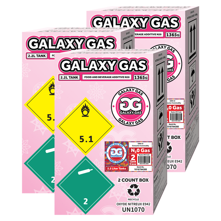 Galaxy Gas 2.2L 1,365g N2O Tank Fruit Punch boxes