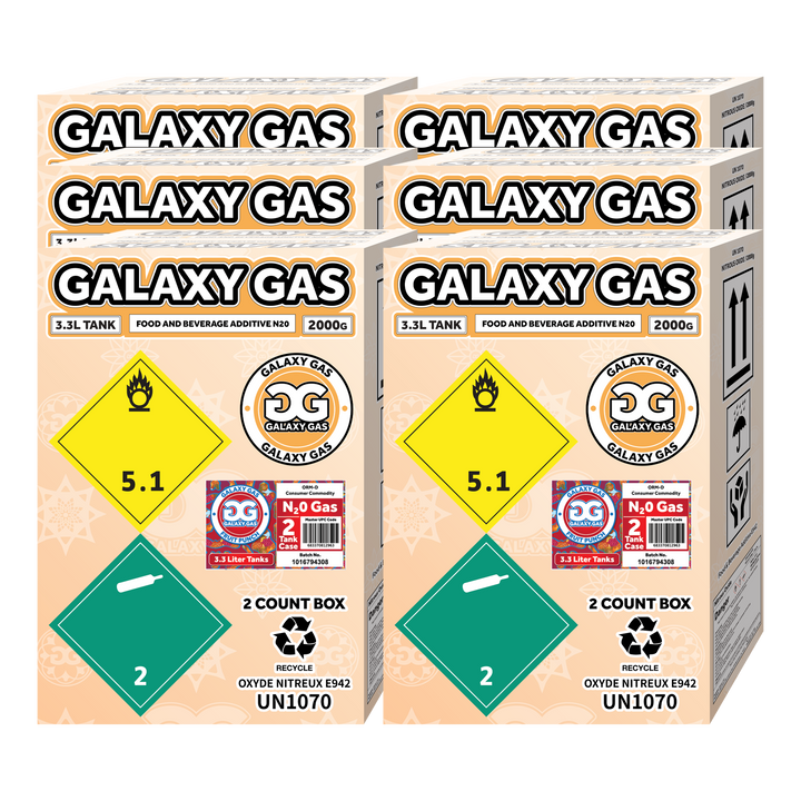 Galaxy Gas Infusion 3.3L Nitrous Oxide N2O 2,000g Tank - Fruit Punch 6 boxes