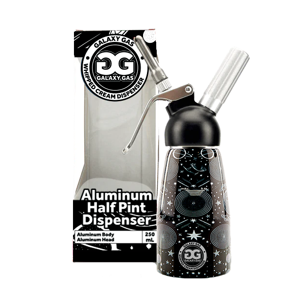 Galaxy Gas Whipped Cream Dispenser Half Pint - Aluminum - Black