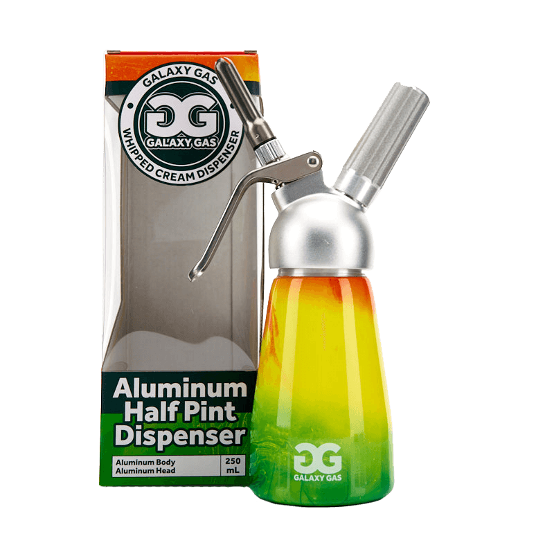 Galaxy Gas Whipped Cream Dispenser Half Pint - Aluminum - Rasta Color