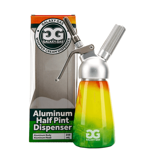 Galaxy Gas Whipped Cream Dispenser Half Pint - Aluminum - Rasta Color