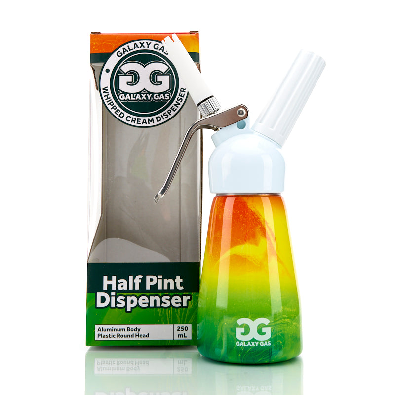 Galaxy Gas Whipped Cream Dispenser Half Pint - Plastic Head / Aluminum Body- RASTA