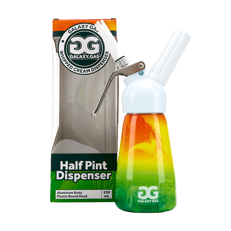 Galaxy Gas Whipped Cream Dispenser Half Pint - Plastic Head / Aluminum Body- RASTA