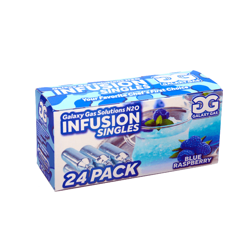 Galaxy Gas Infusion Blue Raspberry N2O 8g Whip Cream Chargers Nitrous Oxide (24 Count)