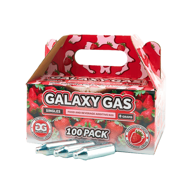Galaxy Gas Infusion Singles Strawberry N2O 8g Whip Cream Chargers (100 Count)