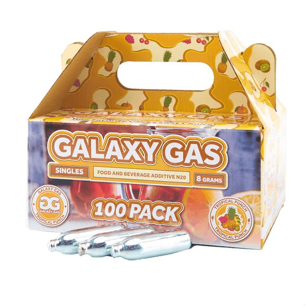 Galaxy Gas Infusion Singles Tropical Punch N2O 8g Whip Cream Chargers Nitrous Oxide (100 Count)