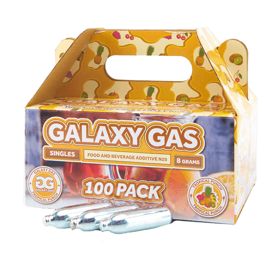 Galaxy Gas Infusion Singles Tropical Punch N2O 8g Whip Cream Chargers Nitrous Oxide (100 Count)