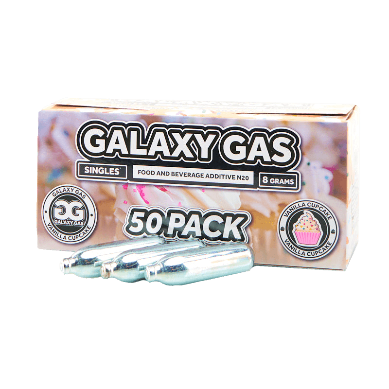 Galaxy Gas Infusion Vanilla Cupcake N2O 8g Whip Cream Chargers Nitrous Oxide (50 Count)