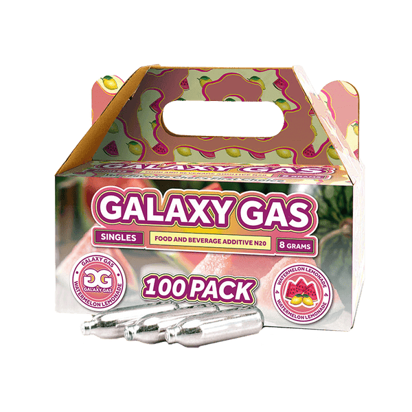 Galaxy Gas Infusion Singles Watermelon Lemonade N2O 8g Whip Cream Chargers Nitrous Oxide (100 Count)