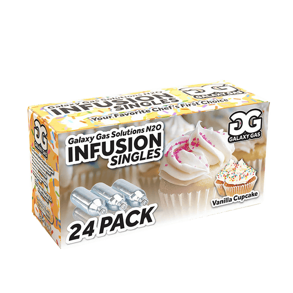 Galaxy Gas Infusion Vanilla Cupcake N2O 8g Whip Cream Chargers Nitrous Oxide (24 Count)