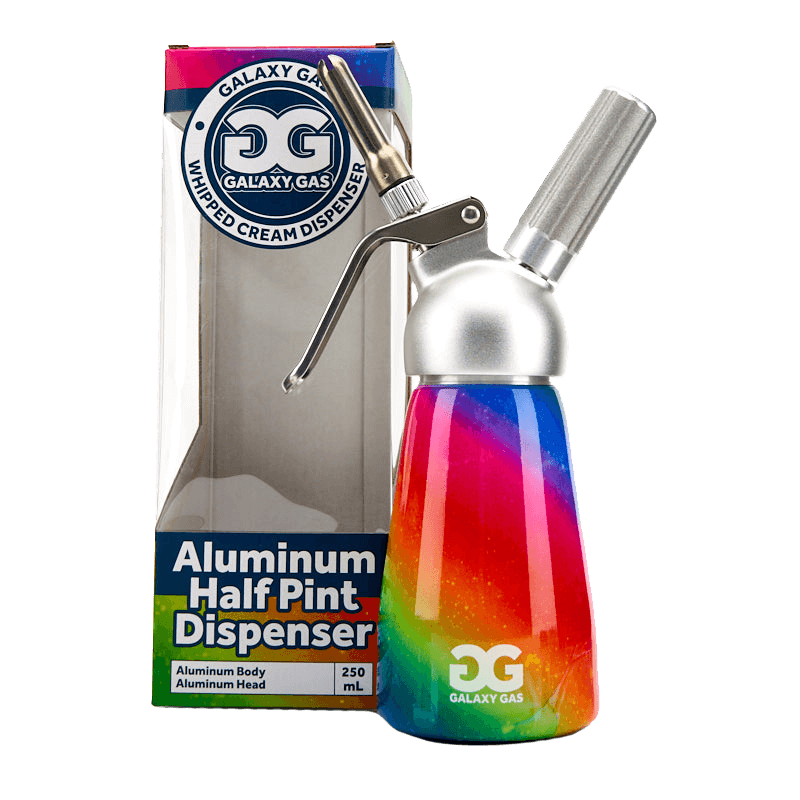 Galaxy Gas Whipped Cream Dispenser Half Pint - Aluminum - Rainbow Color