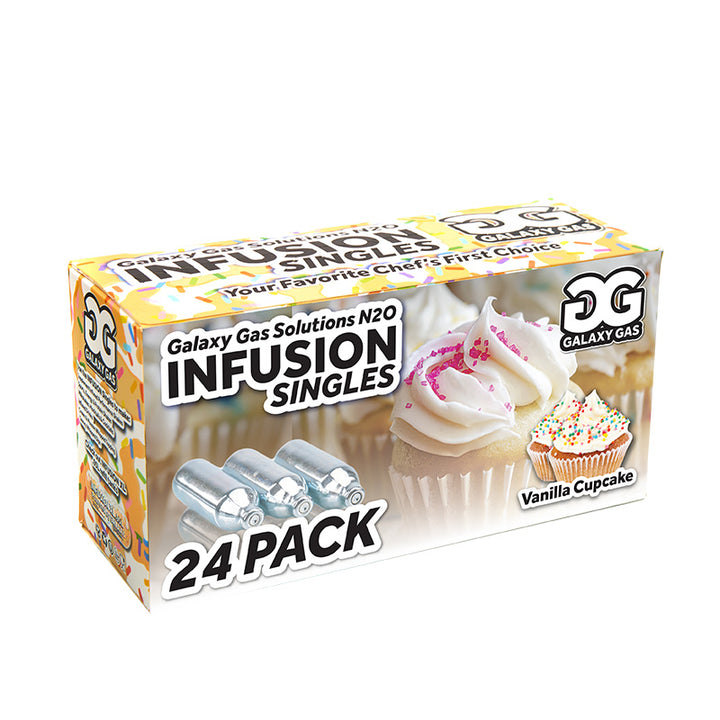 Galaxy Gas Infusion Vanilla Cupcake N2O 8g Whip Cream Chargers Nitrous Oxide (24 Count)